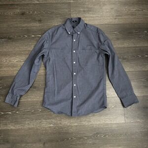 J Crew Flex Washed Mens Button Down Shirt Size Small Slim Blue Preppy Academia